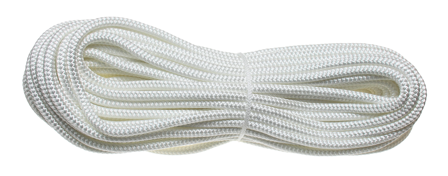 Polyester Flechtleine, Weiß, 8mm, 30m LIRRE464