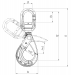 Self-Locking-Haken mit kugelgelagertem Wirbel, Zeichnung